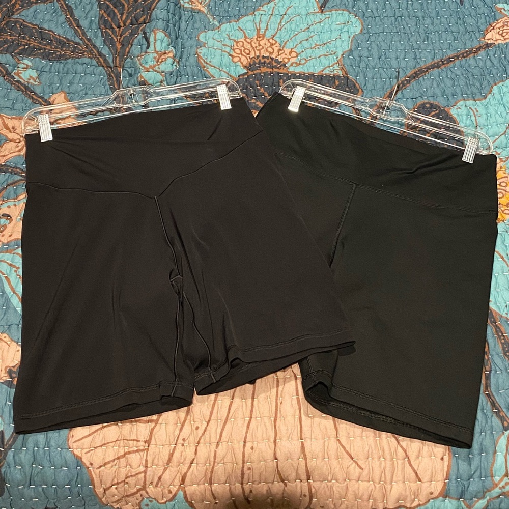 2 Pairs of Black Aerie High-Waisted Bike Shorts